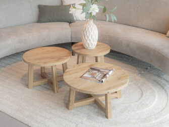 handgemaakte houten salontafels